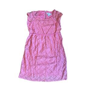 Motherhood Maternity Beautiful Coral Lace Maternity Dress, Small